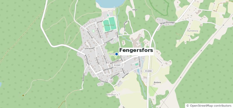 Karta över Fengersfors med A.Z & Kund i Fokus bas